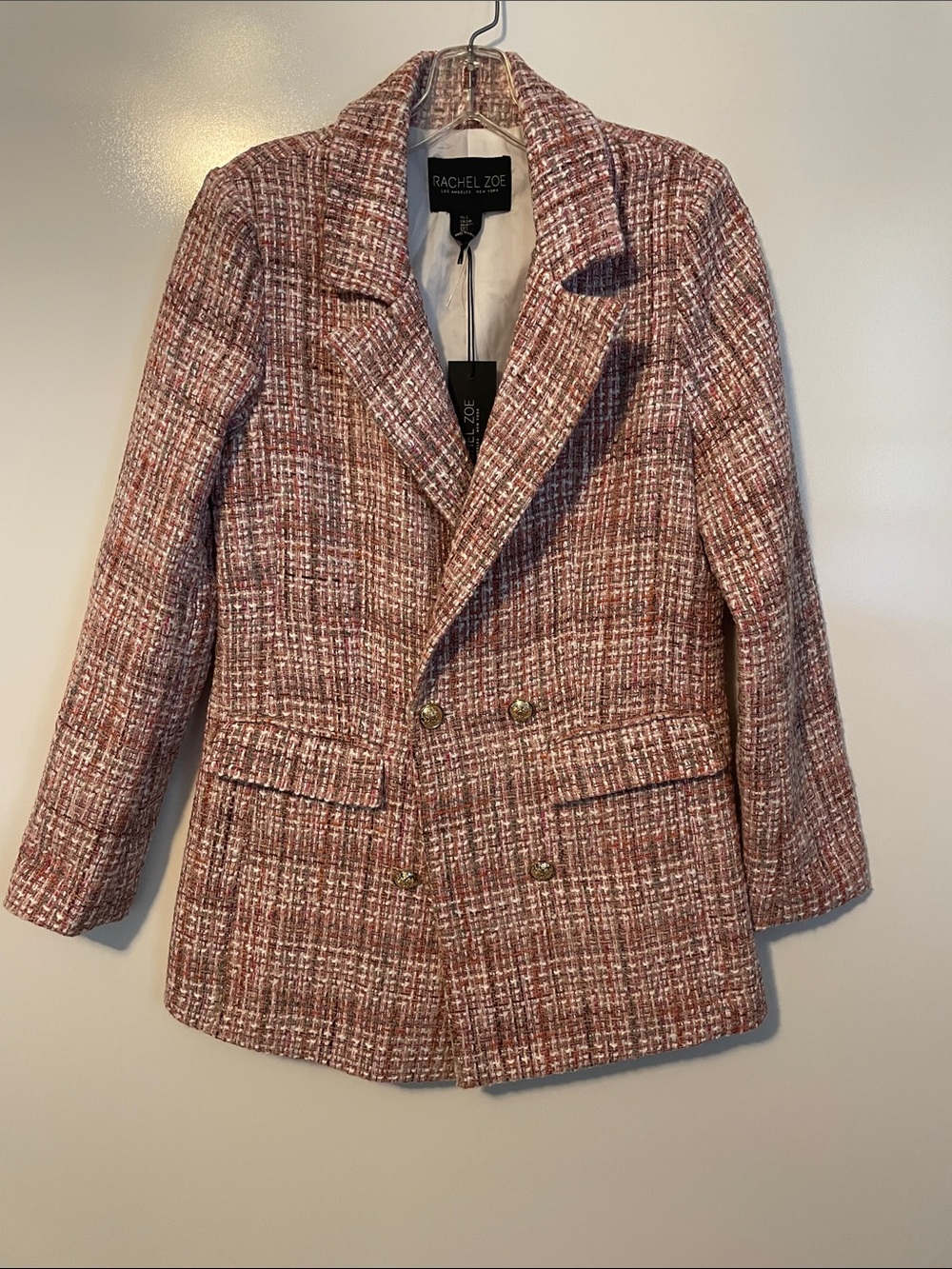 Rachel Zoe Pink Tweed Blazer Size Small NWT